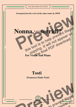 page one of Tosti-Nonna,sorridi, for Violin and Piano