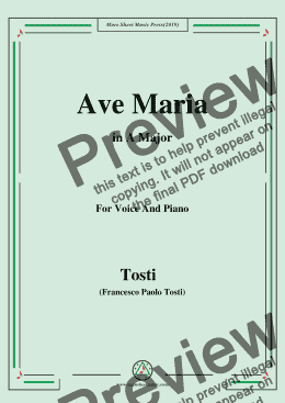 page one of Tosti-Ave Maria in A Major,For Voice&Pno