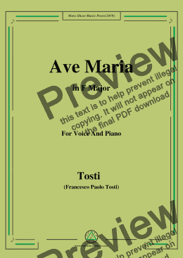 page one of Tosti-Ave Maria in F Major,For Voice&Pno