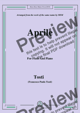 page one of Tosti-Aprile, for Flute and PIano