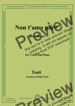 page one of Tosti-Non t'amo più! in b minor,For Voice&Pno