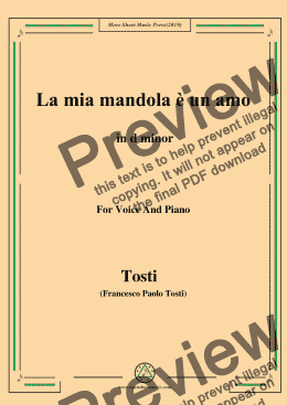 page one of Tosti-La mia mandola è un amo in d minor,For Voice&Pno