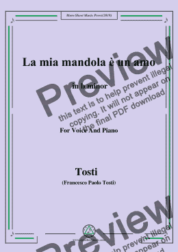 page one of Tosti-La mia mandola è un amo in b minor,For Voice&Pno
