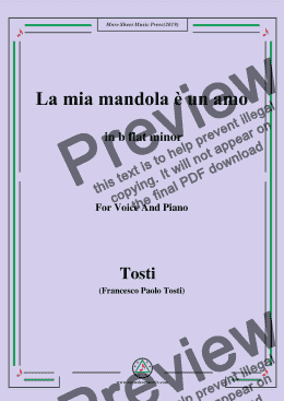 page one of Tosti-La mia mandola è un amo in b flat minor,For Voice&Pno