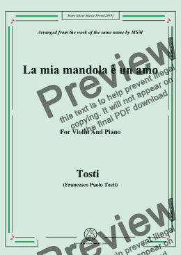 page one of Tosti-La mia mandola è un amo, for Violin and Piano