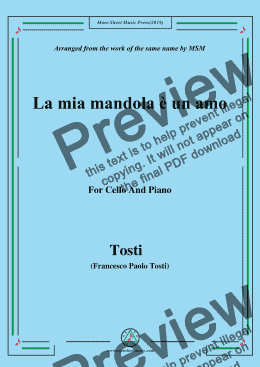 page one of Tosti-La mia mandola è un amo, for Cello and Piano