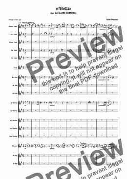page one of INTERMEZZO from Cavalleria Rusticana - Score and Parts