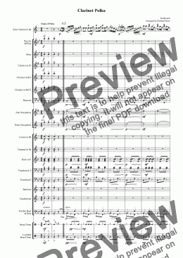 page one of Clarinet Polka (Solo Clarinet+Concert band)