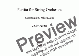 page one of String Orchestra - Partita for Strings - Movement II City People