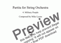 page one of String Orchestra - Partita for Strings - Movement IV Military People