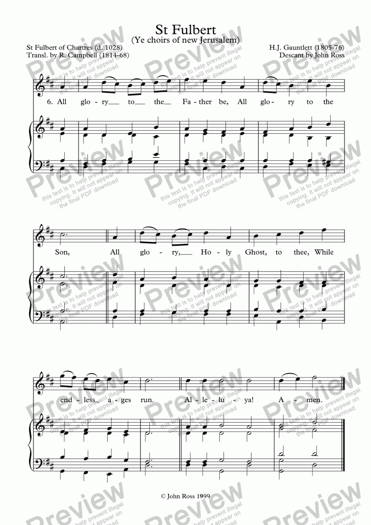 page one of St Fulbert - Descant (version 1)