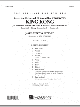 page one of King Kong - Full Score (Orchestra)