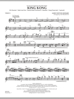page one of King Kong - Violin 1 (Orchestra)