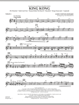 page one of King Kong - Violin 2 (Orchestra)