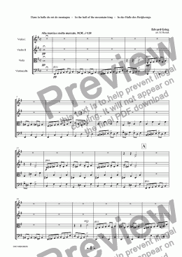 page one of Peer Gynt Suite No 1 - In the Hall of the Mountain King