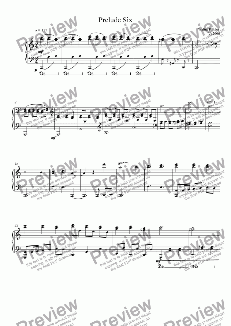 page one of Piano Prelude #6