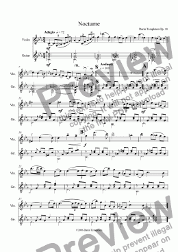 page one of Nocturne Op. 10 (violin, guitar)