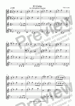 page one of El Grito for Sax Quartet