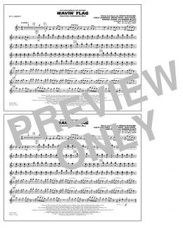 page one of Wavin' Flag - Bb Clarinet (Marching Band)