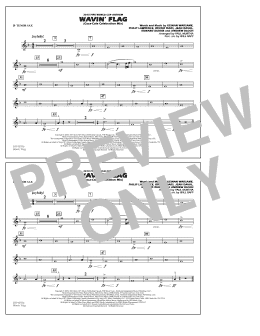 page one of Wavin' Flag - Bb Tenor Sax (Marching Band)