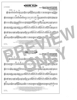 page one of Wavin' Flag - 1st Bb Trumpet (Marching Band)
