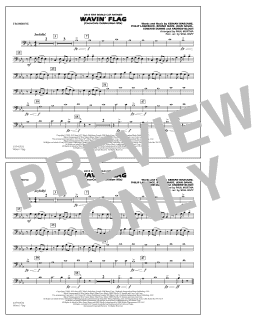 page one of Wavin' Flag - Trombone (Marching Band)
