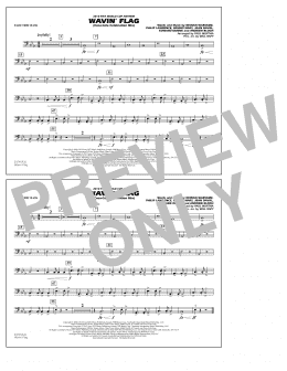 page one of Wavin' Flag - Electric Bass (Marching Band)