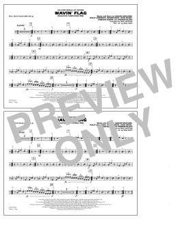 page one of Wavin' Flag - Multiple Bass Drums (Marching Band)