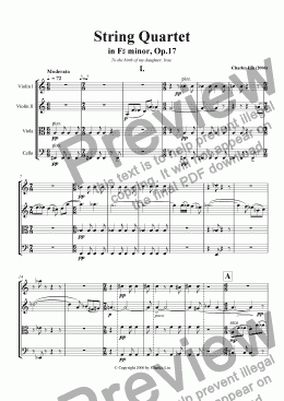 page one of String Quartet in F sharp minor, Op.17