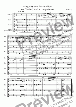 page one of Allegro Horn Quartet