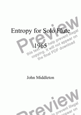 page one of Entropy for Solo Flute