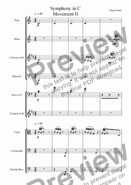 page one of Symphony in C II