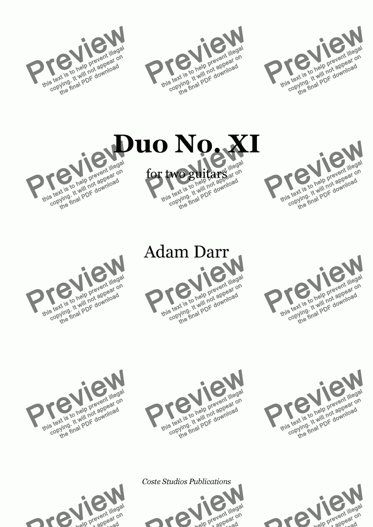 page one of Duo No. XI