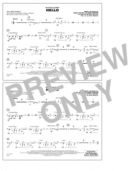 page one of Hello - Aux. Percussion 2 (Marching Band)