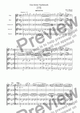 page one of Eine kleine Nachtmusik KV 525 Menuetto