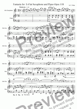 page one of Fantasia for  E-Flat Saxaphone and Piano Opus 118