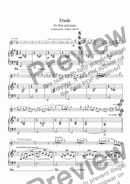 page one of Etude for Flute