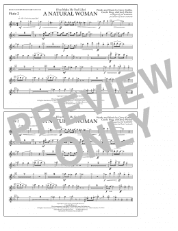 page one of (You Make Me Feel Like) A Natural Woman (arr. Jay Dawson) - Flute 2 (Marching Band)
