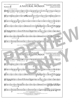 page one of (You Make Me Feel Like) A Natural Woman (arr. Jay Dawson) - Baritone T.C. (Marching Band)