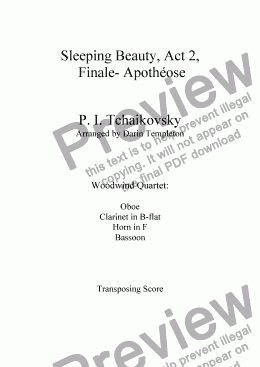page one of Tchaikovsky- Sleeping Beauty: Finale- Apothéose