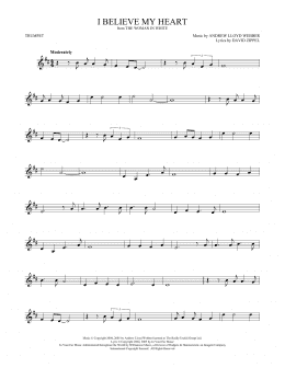 page one of I Believe My Heart (from The Woman In White) (Trumpet Solo)
