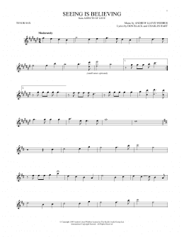 page one of Seeing Is Believing (from Aspects of Love) (Tenor Sax Solo)