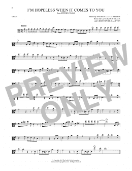 page one of I'm Hopeless When It Comes To You (from Stephen Ward) (Viola Solo)