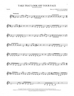 page one of Take That Look Off Your Face (from Tell Me On a Sunday) (Violin Solo)