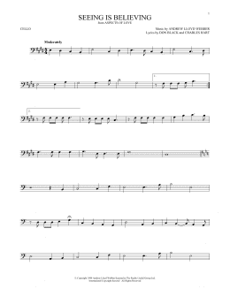 page one of Seeing Is Believing (from Aspects of Love) (Cello Solo)