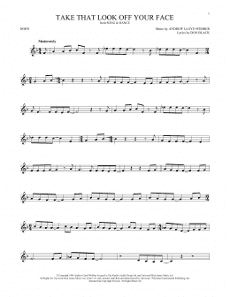 page one of Take That Look Off Your Face (from Tell Me On a Sunday) (French Horn Solo)