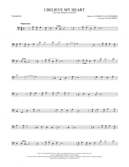 page one of I Believe My Heart (from The Woman In White) (Trombone Solo)