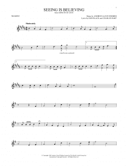 page one of Seeing Is Believing (from Aspects of Love) (Trumpet Solo)