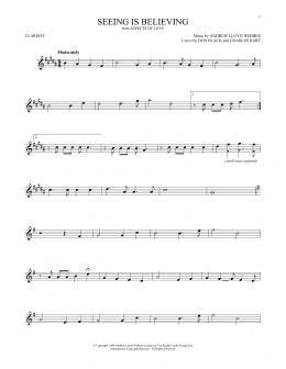 page one of Seeing Is Believing (from Aspects of Love) (Clarinet Solo)