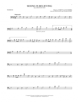 page one of Seeing Is Believing (from Aspects of Love) (Trombone Solo)